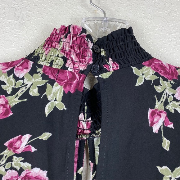 NWOT Socialite High Neck Floral Long Sleeve Top - Picture 7 of 8